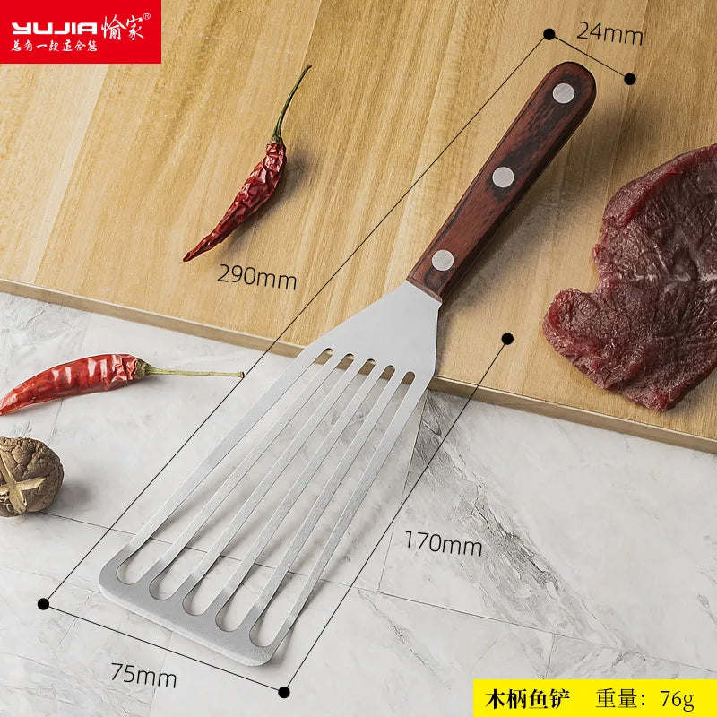 Stainless steel fish spatula kitchen frying spatula steak spatula teppanyaki tool eel spatula multipurpose spatula