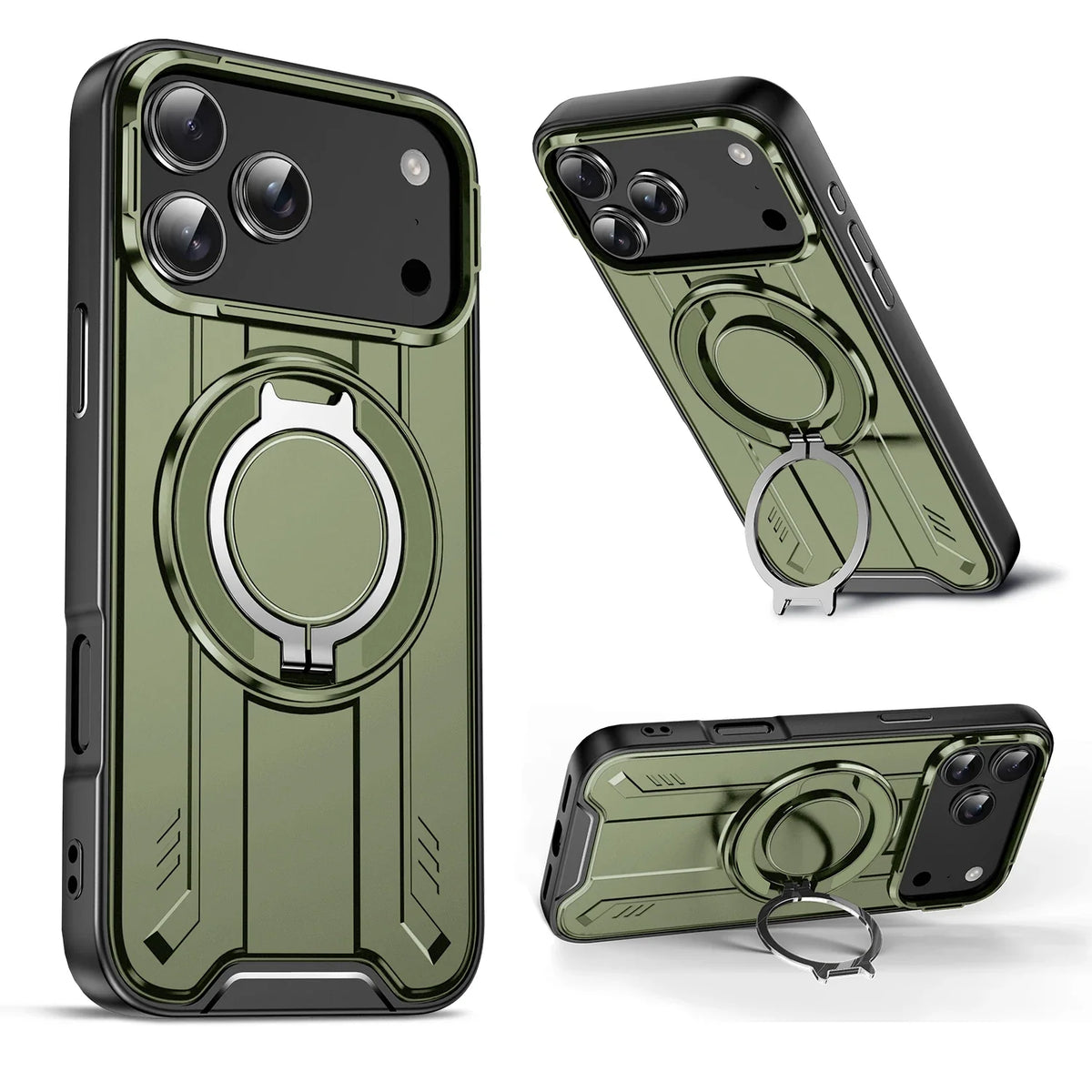 360° Rotate Stand Magnetic Phone Case for IPhone 17 Air 16e 16 15 14 13 12 11 Pro Max Plus Magsafe Wireless Charge Armor Cover