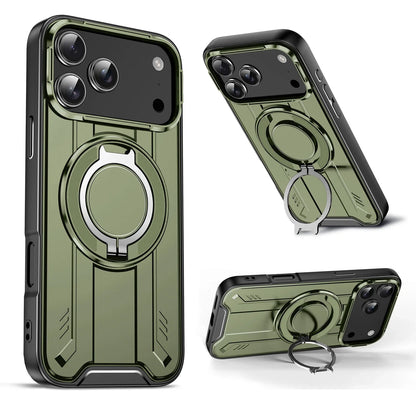 360° Rotate Stand Magnetic Phone Case for IPhone 17 Air 16e 16 15 14 13 12 11 Pro Max Plus Magsafe Wireless Charge Armor Cover