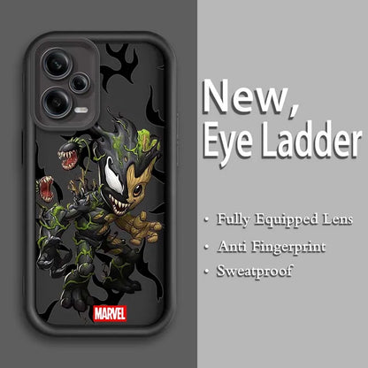 Marvel Groot Spider-Man Art For Xiaomi Redmi Note 14 13 13R 12 12R 11 11E 11T 11S Pro Plus 4G 5G Eye Ladder Soft Phone Case