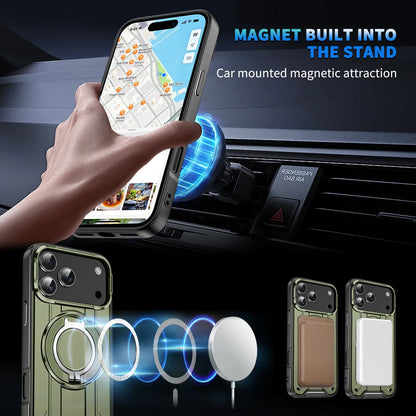 360° Rotate Stand Magnetic Phone Case for IPhone 17 Air 16e 16 15 14 13 12 11 Pro Max Plus Magsafe Wireless Charge Armor Cover