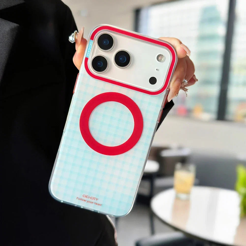 For iPhone 17 13 14 15 16 Pro Max Case Magsafe Happy Dapamine Color Anti-Collision Drop-proof Protective Cover for Summer Girls