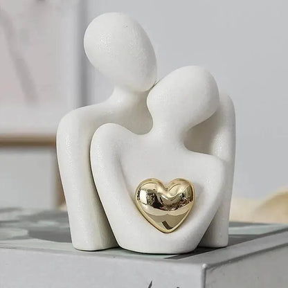 Nordic Decorative Abstract Couple Statue Modern Home Sculpture