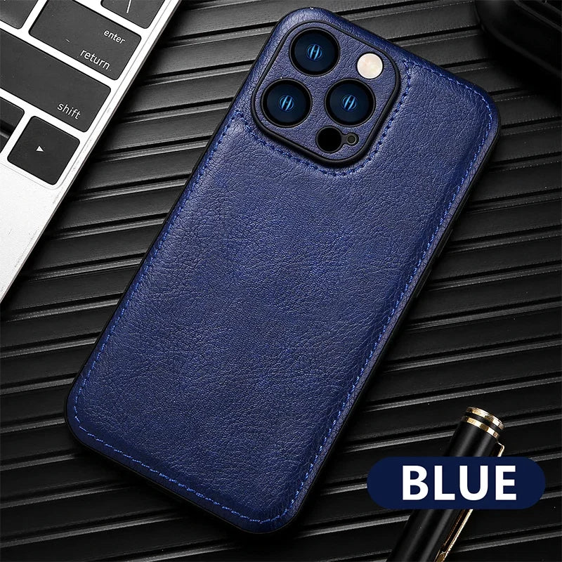 Luxury Leather Case Fashionable Phone Back Cover Quakeproof For iPhone 16 15 14 Plus 13 Pro Max 12 Pro 11 X XR XS Max 7 8 Plus