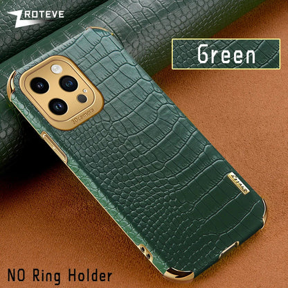 For iPhone 16 e 16e 15 14 13 12 11 Pro Max Zroteve Crocodile Leather Plating Silicone Cover For iPhone16 Plus iPhone13 Mini Case