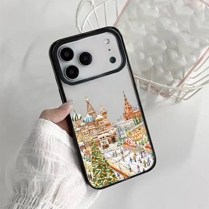Snow View House Landscape Phone Case For iPhone 17 Air 16 15 14 13 12 11 Pro Max 17 Pro Shockproof Hard Cover Fundas