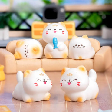 8pcs Mini Cats Ornament Fairy Garden Kitten Statue Gift Kids Children Baby Room Decoration Toys Miniature Figurines Home Decor