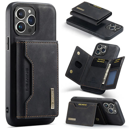 2 In 1 Case For iPhone 16 15 14 13 12 11 Pro Max Plus XS Max XR 8 Plus SE 2022 Wallet Magnetic Leather Card Holder Pocket Cover