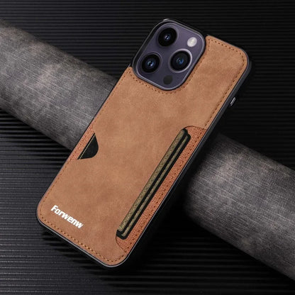 Retro Card Holder Phone Case for iPhone 16 15 14 13 12 11 Pro Max Mini XS XR X SE 2020 2022 7 8 Plus Wallet PU Leather Cover
