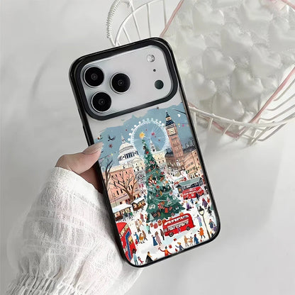 Snow View House Landscape Phone Case For iPhone 17 Air 16 15 14 13 12 11 Pro Max 17 Pro Shockproof Hard Cover Fundas