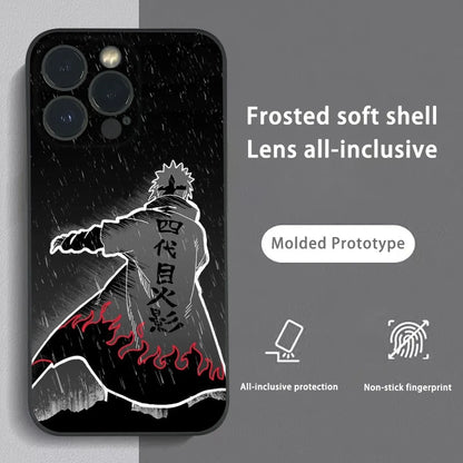 M-Minato N-Namikaze Anime Phone Case For iPhone 16 15 14 13 12 11 Pro Max Plus Mini Frosted Soft Shell Funda