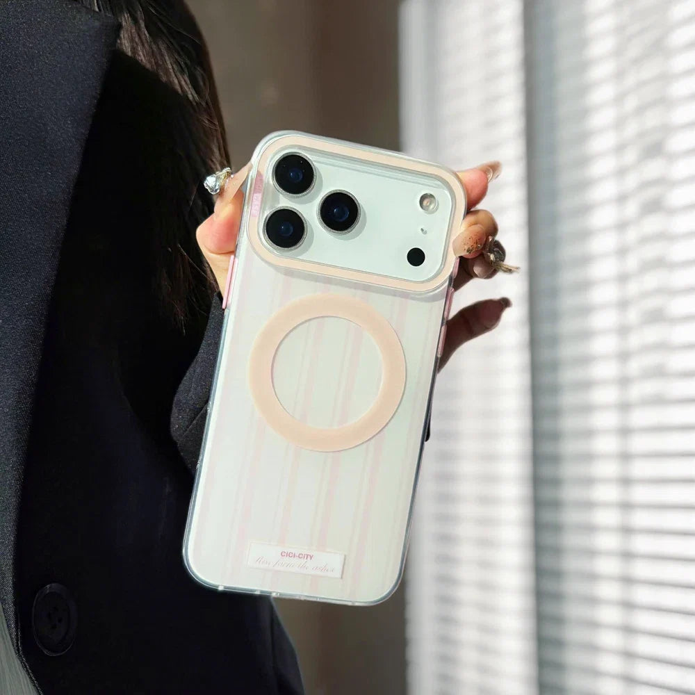 For iPhone 17 13 14 15 16 Pro Max Case Magsafe Happy Dapamine Color Anti-Collision Drop-proof Protective Cover for Summer Girls