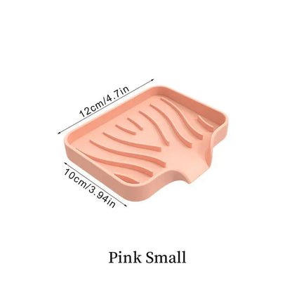 Silicone Drain Soap Dish - Anti-Slip Sink Tray for Kitchen & Bathroom