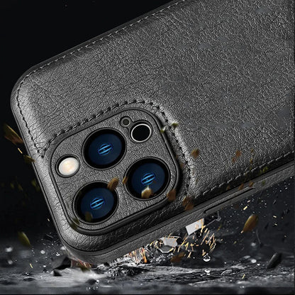 Soft Leather Case for iPhone 15 14 13 12 11 16 Pro Max XR XS Max 7 8 Plus Ultra Thin Lens Protection iphone16 16Pro Cover Coque