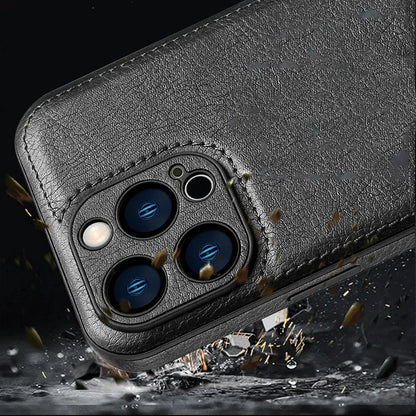 Soft Leather Case for iPhone 15 14 13 12 11 16 Pro Max XR XS Max 7 8 Plus Ultra Thin Lens Protection iphone16 16Pro Cover Coque