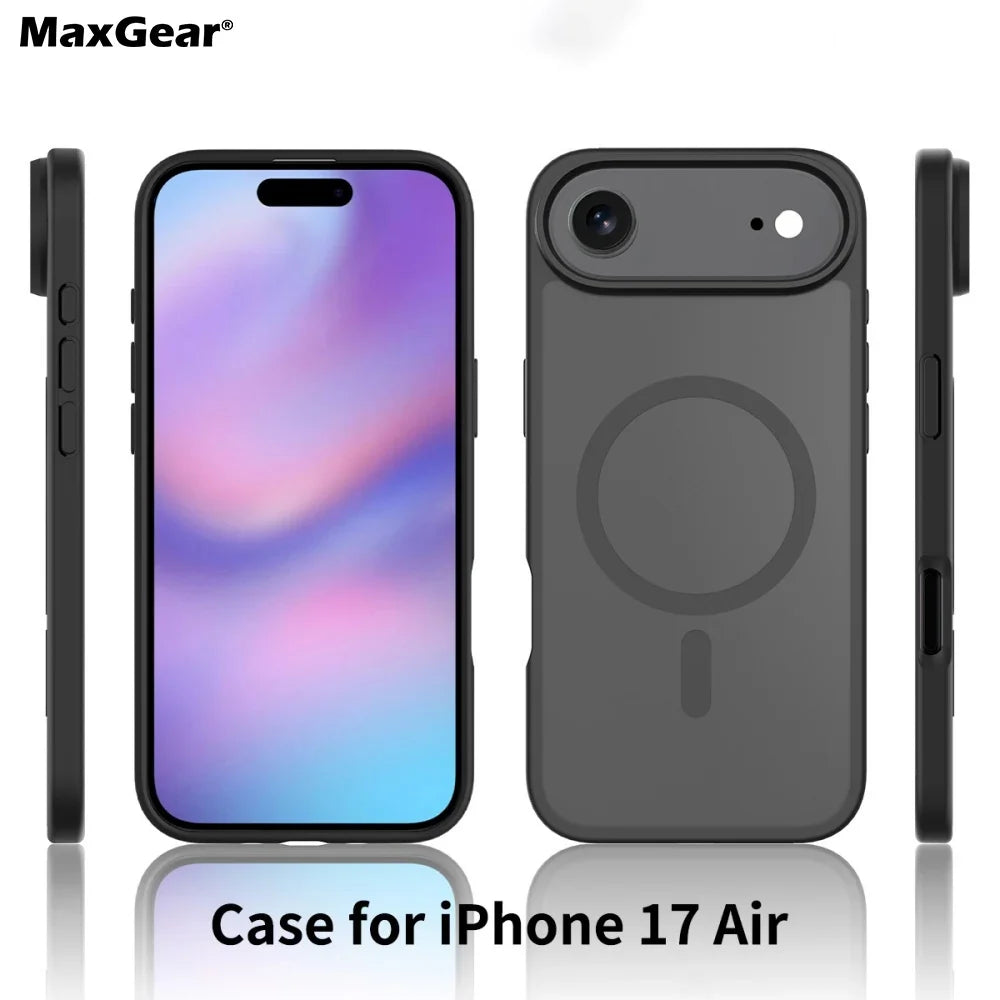 Matte For Magsafe Magnetic Case For iPhone 17 Air 16 15 14 13 12 11 Pro Max Plus SE4 16e Mini Wireless Charge Hard Armor Cover