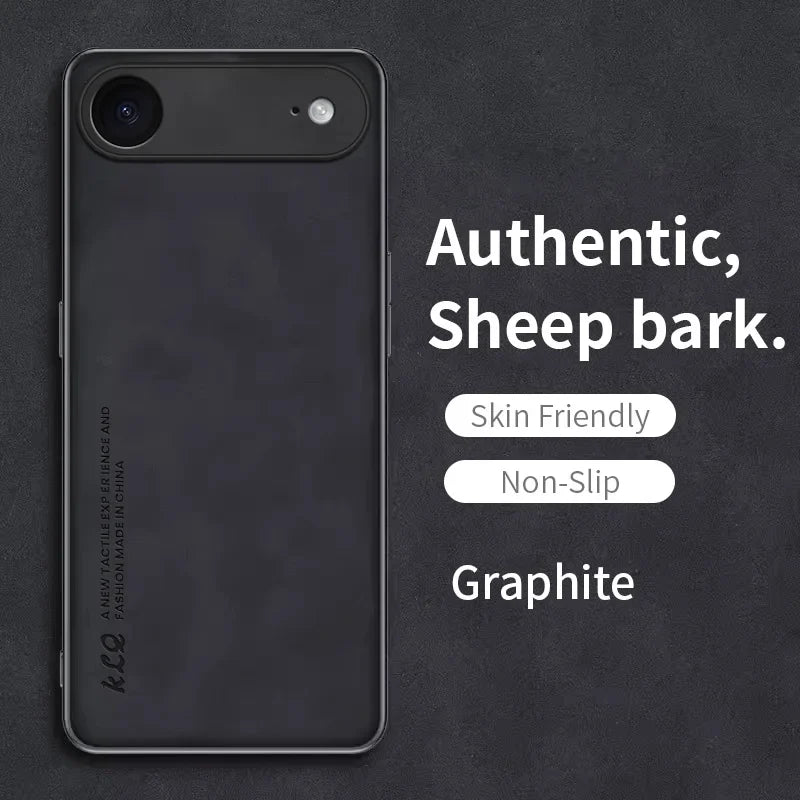 For Iphone 17 Air Case Luxury Sheepskin Leather Silicone Shockproof Bumper Cover for Iphone 17 Pro Max Protective Matte Shell