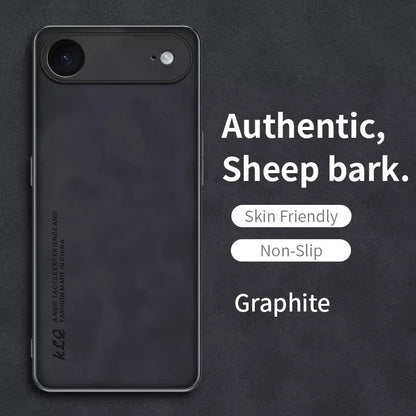 For Iphone 17 Air Case Luxury Sheepskin Leather Silicone Shockproof Bumper Cover for Iphone 17 Pro Max Protective Matte Shell