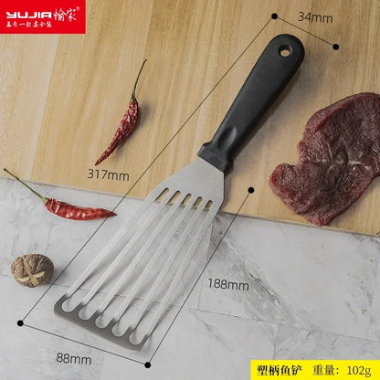 Stainless steel fish spatula kitchen frying spatula steak spatula teppanyaki tool eel spatula multipurpose spatula