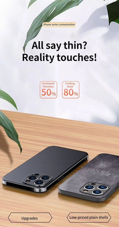 Genuine Cowhide Leather Phone Case for iPhone 16 15 11 12 13 14 Pro Max Luxury Plating Shockproof Lens Protection Back Cover