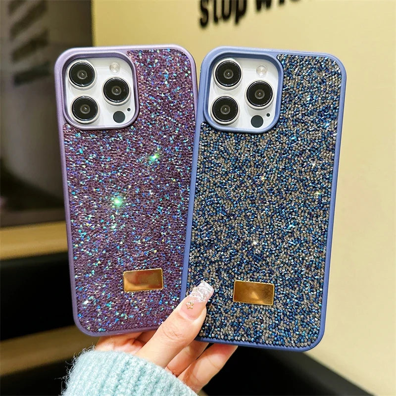 Luxury Shiny Diamond Phone Case For iPhone 16 15 14 Pro Max Plus 16SE 13 12 11 Fashion Star Diamond Soft Rubber Protective Cover