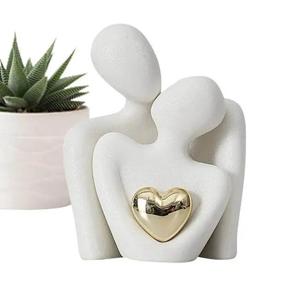 Nordic Decorative Abstract Couple Statue Modern Home Sculpture