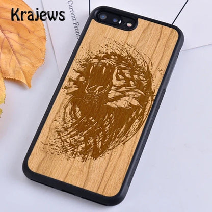 Krajews Natural Bamboo Wood Soft Phone Case Cover For iPhone 16 15 SE2020 14 6 7 8 plus 11 12 13 pro max Plus coque Fundas