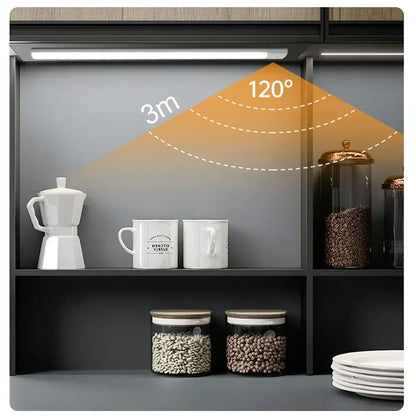 LED Bar Light Motion Sensor USB Rechargeable Led Cabinet Lights for Kitchen Wardrobe Cabinet Lighting 30cm/40cm/50cm Night Light