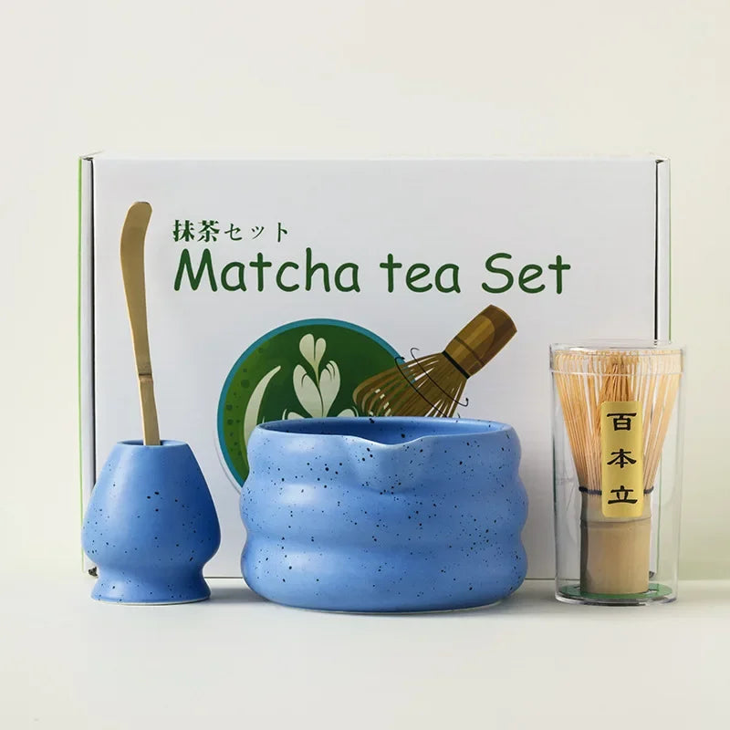 4/5/7pcs Matcha Set Ceramic Tea Bowl Traditional Japanese Tea Making Tools matcha- tea set tea- whisk bamboo matchas brush set
