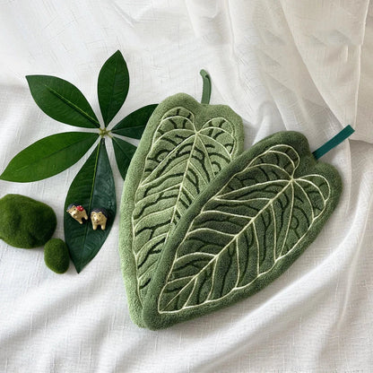 Hot Plant Hand Towel Cleaning Towel Absorbent Handkerchief Hanging Thickened Kitchen Towel Bathroom Kitchen Accessories