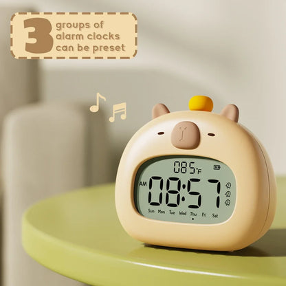 LED Capybara Night Light Cute Capybara Alarm Clock USB Rechargeable Timer Desktop Decoration Alarm Clock Ornaments Children Gift