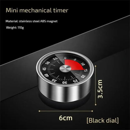 New Stainless Steel Visual Timer Mechanical Kitchen Timer 60-Minutes Alarm Cooking Timer With Loud Alarm Magnetic Clock Timer