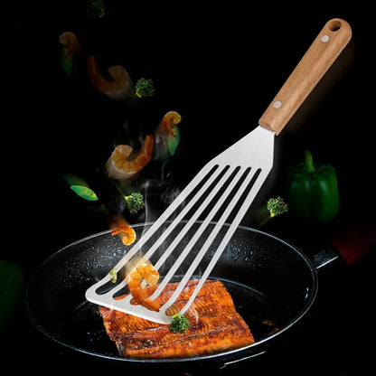 Stainless steel fish spatula kitchen frying spatula steak spatula teppanyaki tool eel spatula multipurpose spatula