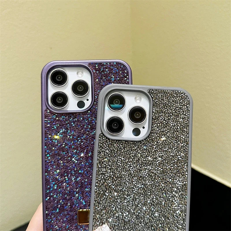 Luxury Shiny Diamond Phone Case For iPhone 16 15 14 Pro Max Plus 16SE 13 12 11 Fashion Star Diamond Soft Rubber Protective Cover