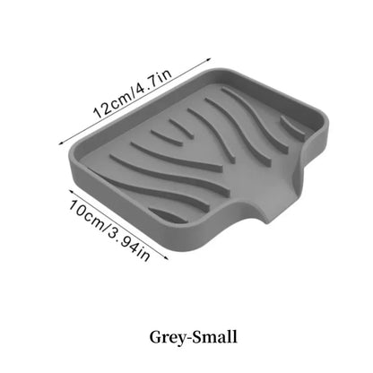 Silicone Drain Soap Dish - Anti-Slip Sink Tray for Kitchen & Bathroom