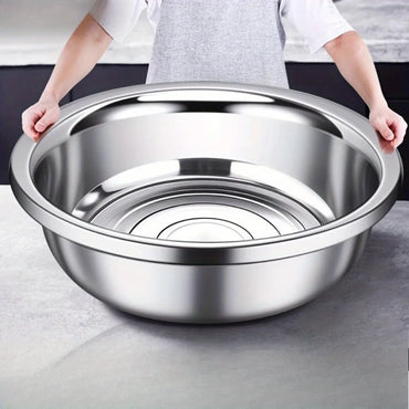 1-2pcs large stainless steel basin and thick washbasin, 36cm/14inch extra large kitchen vegetable wash basin