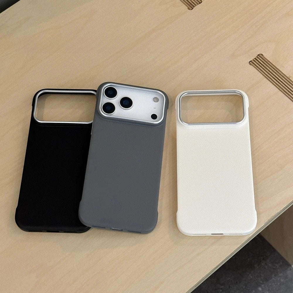 Ultra thin Frameless Case For Iphone 17 Pro Max Matte Leather Texture Cases for IPhone 17 Air 16 15 14 Pro Max 17pro Cover Shell