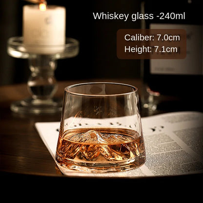Whiskey Glass Premium Tea Cup Iceberg Bottom Glass Cup Foreign Wine Cup Beer Cup