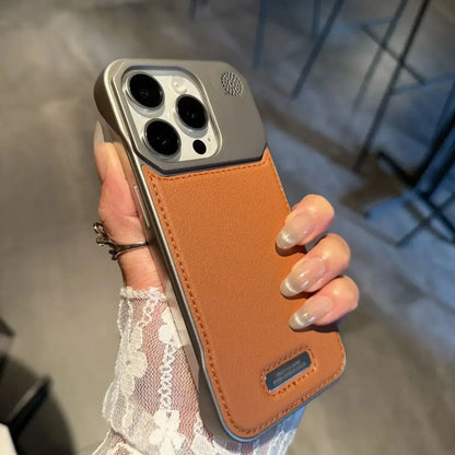 Business Aromatherapy Leather Case for iPhone 17 Air 16 15 14 Plus 13 12 11 Pro Max For Magsafe Magnetic Frameless Armor Cover