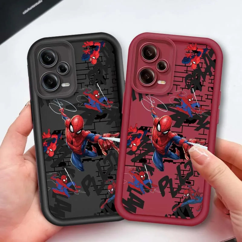 Marvel Groot Spider-Man Art For Xiaomi Redmi Note 14 13 13R 12 12R 11 11E 11T 11S Pro Plus 4G 5G Eye Ladder Soft Phone Case