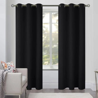 2 Panels Cozlo Blackout Curtains for Bedroom with Grommet Black Out 42x84 inch
