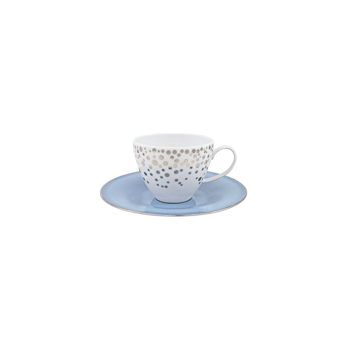 Silver Rain Tea Cup + Saucer (Set of 2)