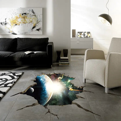 3D Space Planet Floor Wall Stickers for Home Decor