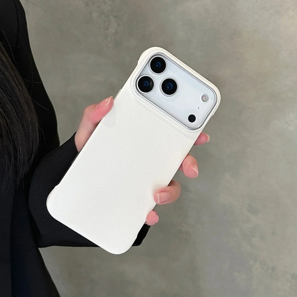 Ultra thin Frameless Case For Iphone 17 Pro Max Matte Leather Texture Cases for IPhone 17 Air 16 15 14 Pro Max 17pro Cover Shell