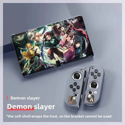 Demon Slayer TPU Soft Frosted Shell Anime Protective Case Split Silicone Rubber Protective Case for Switch Oled Game Accessories
