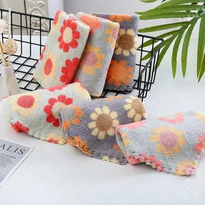 4PCS Kitchen Cleaning Cloths – Soft Absorbent Coral Fleece Dish Towels
