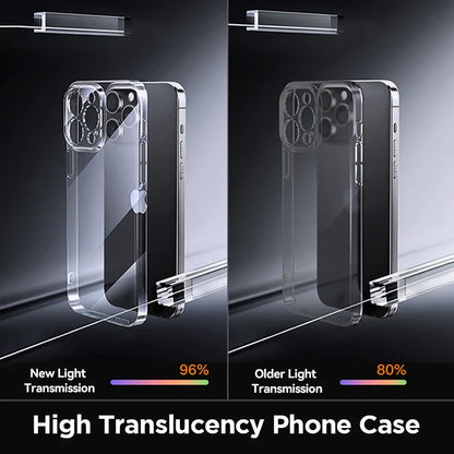 Joyroom Case For iPhone 16 15 Pro Max Case Crystal Transparent PC Anti-Yellow Lens Protection Cover For iPhone 16 Pro Max Case