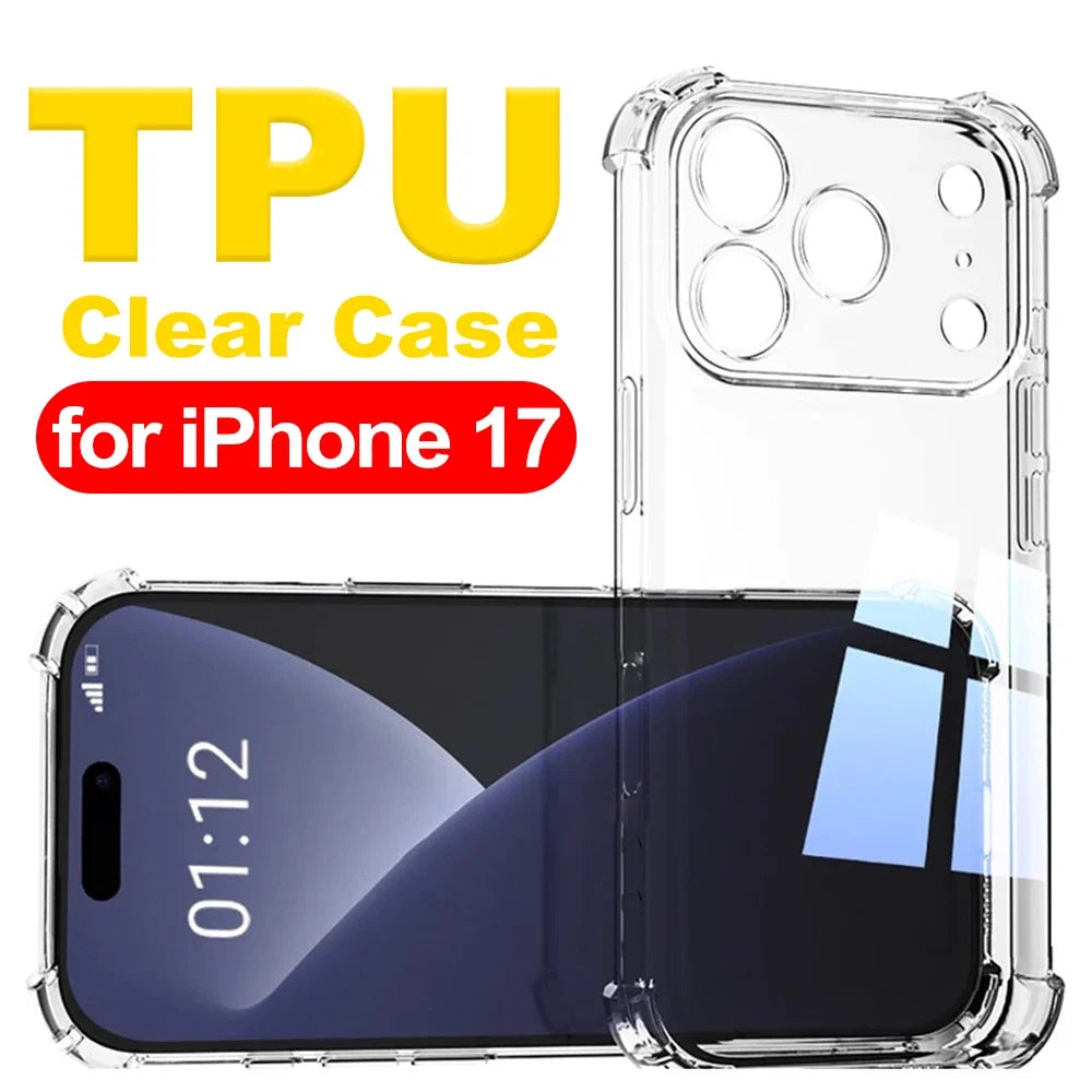 17Pro Shockproof Phone Cases Transparent Corner Protectors Phone Cover for IPhone 17/17 Air/17 Pro/17 ProMax Anti-scratch Case
