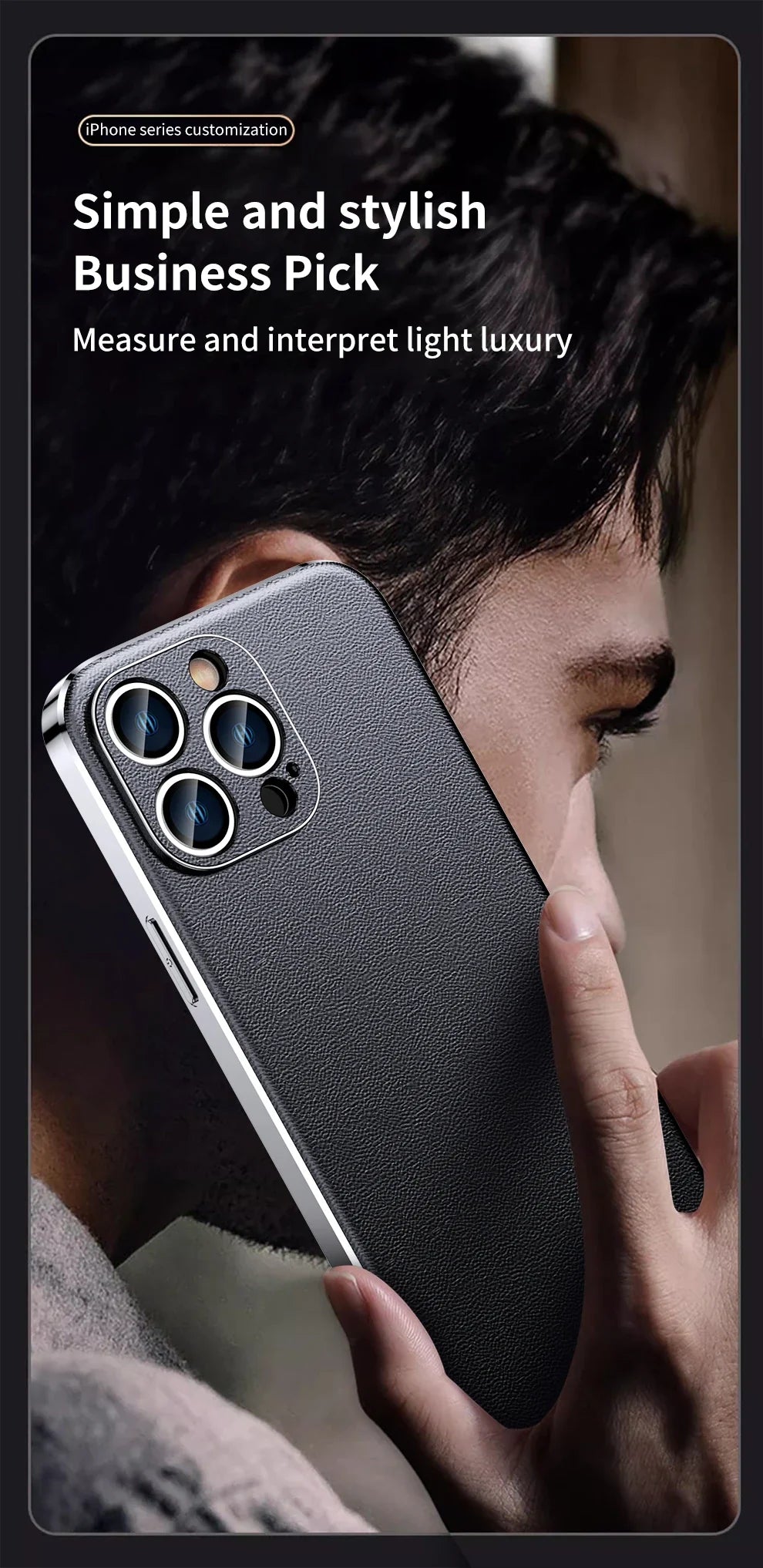Genuine Cowhide Leather Phone Case for iPhone 16 15 11 12 13 14 Pro Max Luxury Plating Shockproof Lens Protection Back Cover
