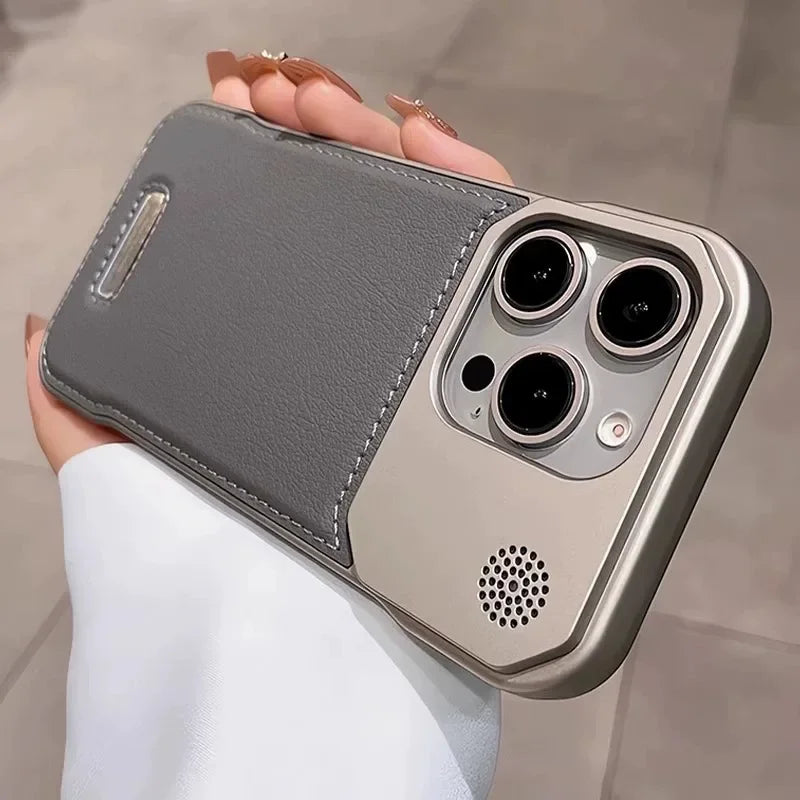 Business Aromatherapy Leather Case for iPhone 17 Air 16 15 14 Plus 13 12 11 Pro Max For Magsafe Magnetic Frameless Armor Cover